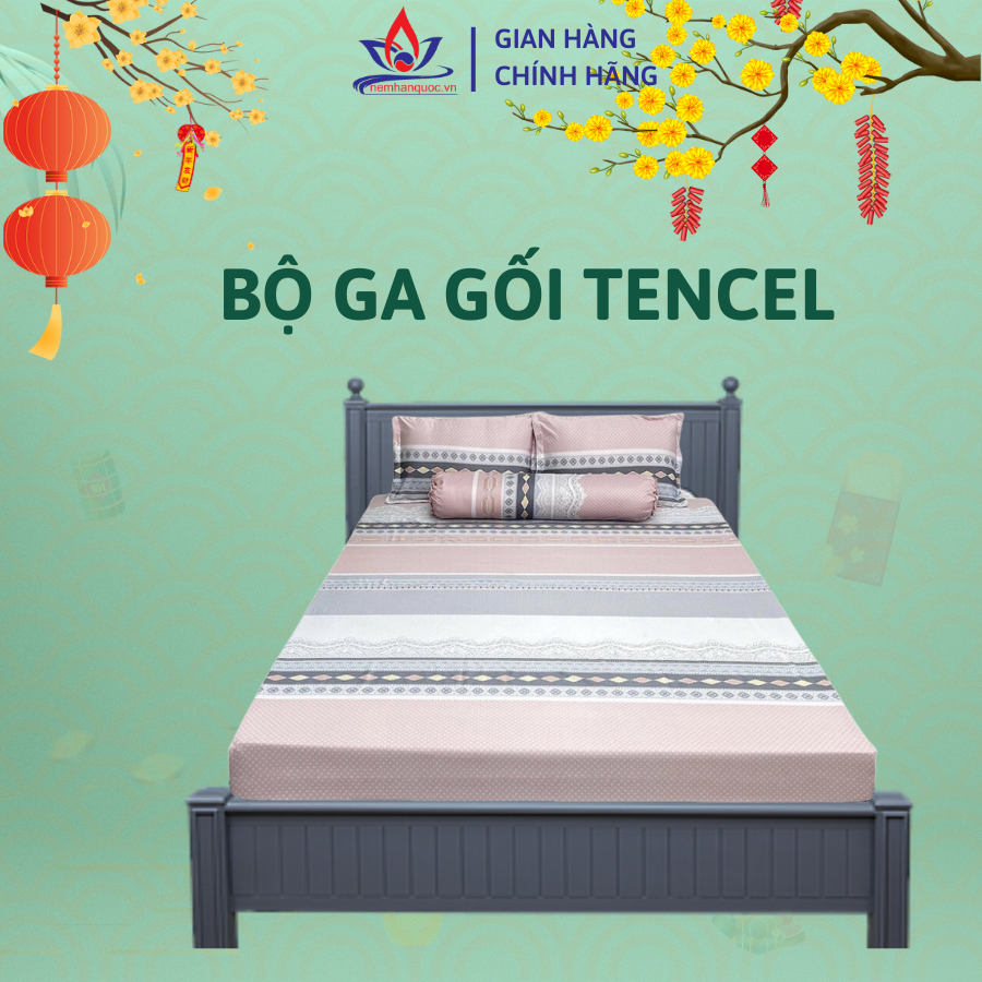 Bộ Ga Giường SET 4 MÓN Tencel Cao Cấp - Đa Dạng Họa Tiết, Mát Mịn