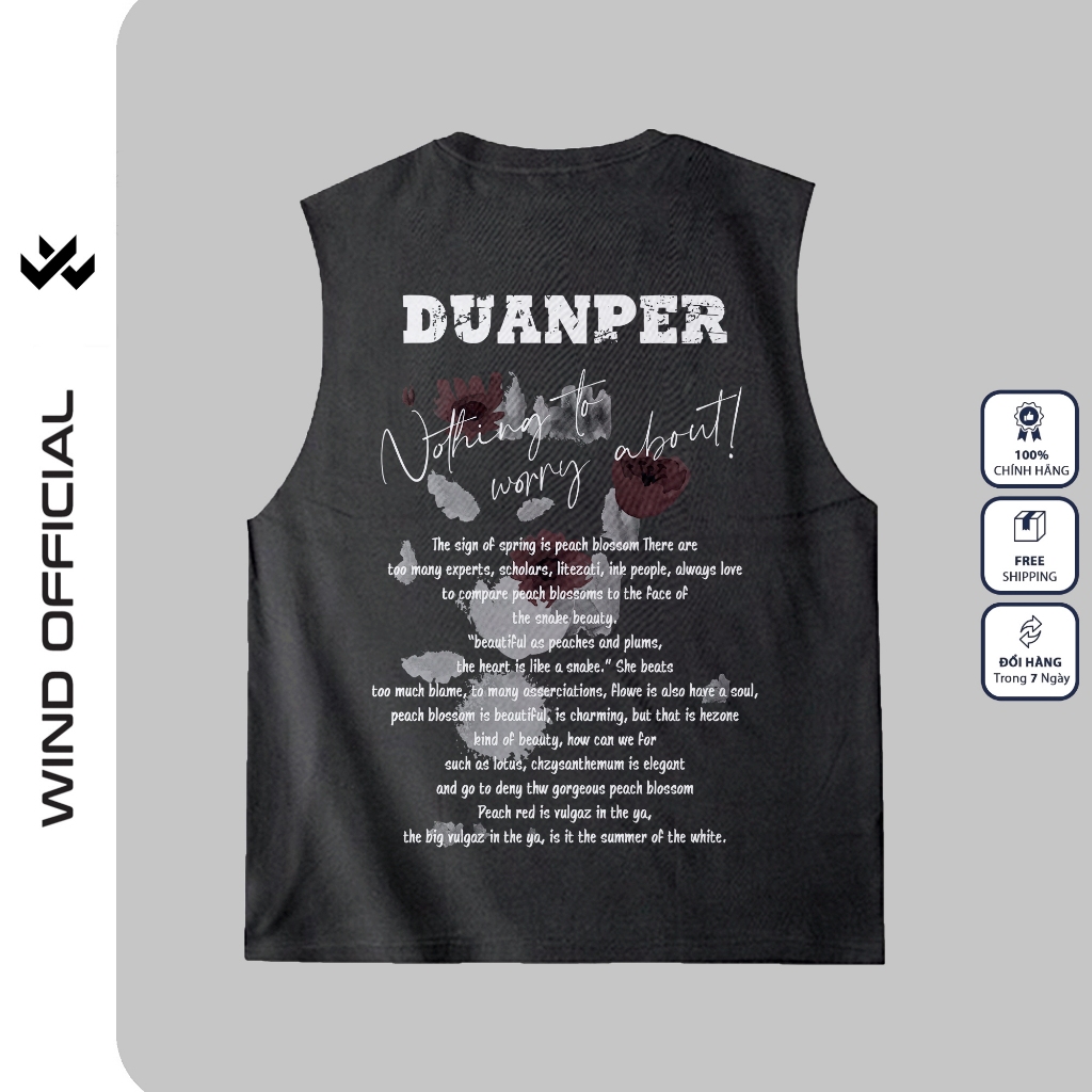 Áo ba lỗ unisex WIND form rộng sát nách DUANPER tanktop thời trang nam nữ oversize