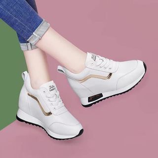 Giày sneaker nữ độn đế 7cm, giày thể thao nữ siêu nhẹ, có 2 màu Đen và trắng