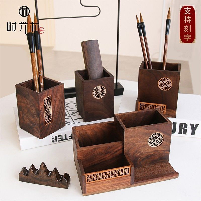 Hộp gỗ đựng bút,thước,danh thiếp,cọ trang điểm B53