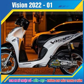Tem Rời Vision 2014-2022 trắng đỏ/ Đen đỏ / đen xám