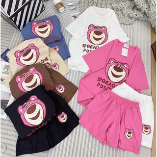 Set bộ đùi chất cotton su form rộng gấu dâu sp