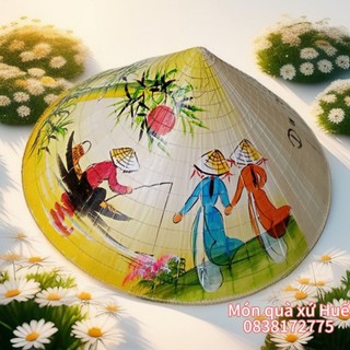 Nón Huế giá xưởng, nón vẽ, 16 vành,41 cm, nón đi mưa, quà tặng, biểu diễn văn nghệ