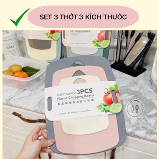 Thớt Nhựa kháng khuẩn - Bộ 3 thớt 3 màu