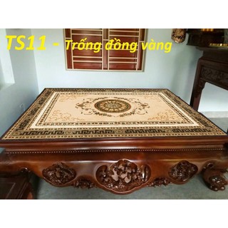 Thảm trải sập, chiếu ngựa , thảm trải sàn trống đồng vàng