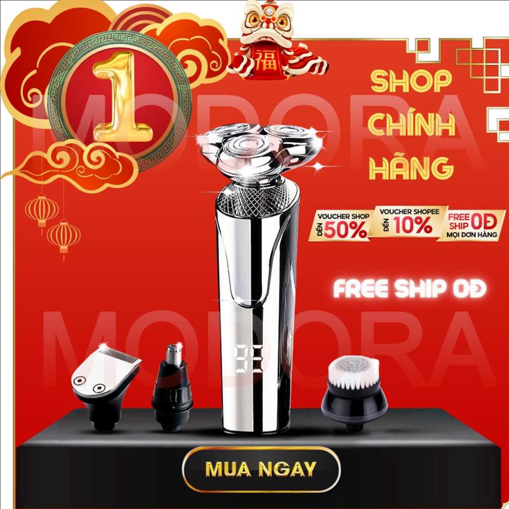 Máy Cạo Râu Phiên Bản Cao Cấp Đa Tác Dụng Modora, Cạo Cực Nhanh, Lướt Êm Ái, Pin Cực Trâu, Chống Nước, Modora Official