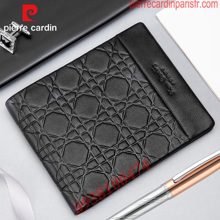 Ví da nam Pierre Cardin chính hãng da bò thật ví ngang PCJ2068