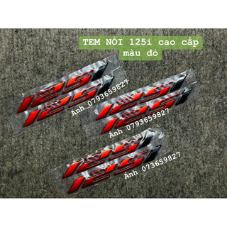 Tem số nổi 125i-150i cao cấp màu đỏ