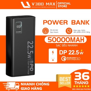 Sạc dự phòng Power bank PD22.5W V380 MAX 10000MAH 30000mah 50000mAh pin dự phòng màn hình Led tích hợp tích hợp