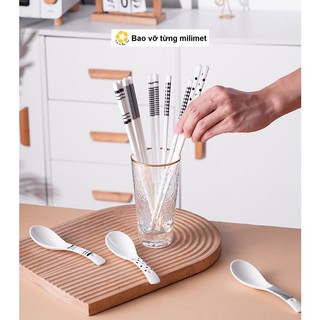 Đũa sứ cao cấp họa tiết sang trọng. đũa đẹp decor nhà hàng, đũa ăn cơm