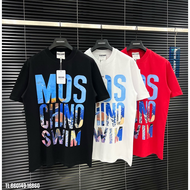 🔥Hot🔥Áo thun Moschino in chữ màu thiết kế hot trend Nam nữ New 2024