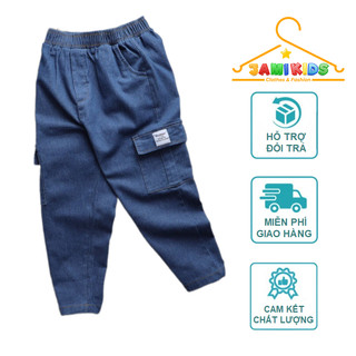 QUẦN JEAN túi hộp bé trai lớn JAMIKIDS, quần jean cao cấp bé trai size đại co giãn mềm