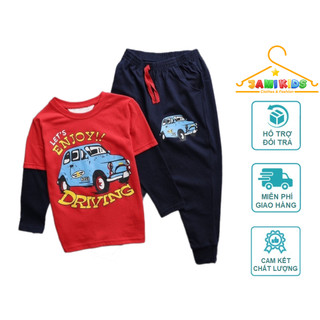 Bộ dài bé trai JAMIKIDS size nhí cotton thun mềm mát 13-27kg