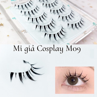 Mi giả anime gân trong mã m09 chuyên dùng trang điểm cosplay douyin lolita 5 cặp mi trên