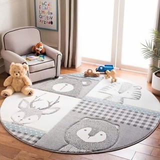 Thảm lông tròn vải nhung lông cừu * Thảm trải sàn 100X100CM thảm lau chân vintage - thảm lông trải sàn decor