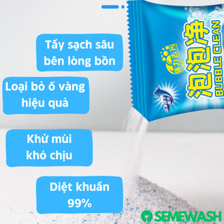 Bột tẩy bồn cầu nhà vệ sinh tẩy 50g đánh bay vết ố vàng cứng đầu gói diệt khuẩn, chống cặn, khử mùi hôi