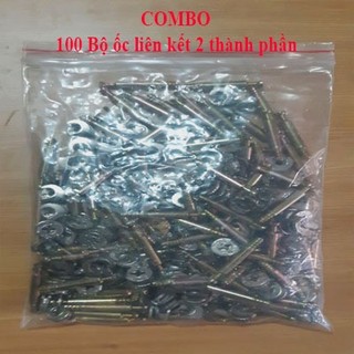 Combo 100 bộ ốc cam  2 thành phần ốc liên kết ván