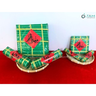 Set mô hình bánh chưng bánh tét mút xốp 02 size [Gồm 01 chưng+ 02 tét] CHUNGTET-01