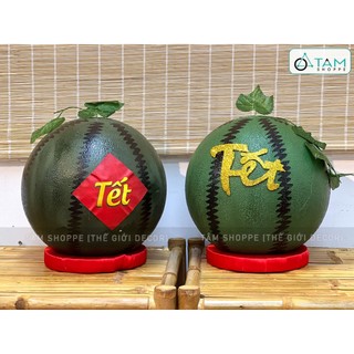 [Xốp đặc - Kèm đế] Trái dưa hấu giả decor cỡ lớn ĐK30cm TRAI-DUAHAU-01