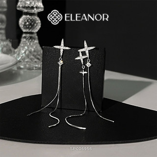 Bông tai nữ chuôi bạc 925 Eleanor Accessories dáng dài khuyên tai tua rua phụ kiện trang sức 6956