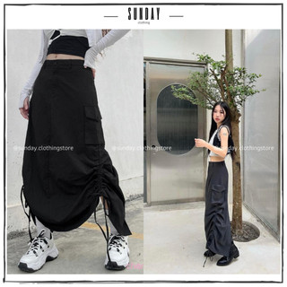 Chân Váy Dài Túi Hộp Dây Rút Six Skirt Cá Tính, Chất Vải Cotton Lạnh - Sunday Clothing CV006