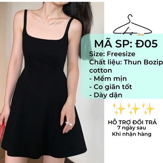 Đầm 2 Dây Xoè Chất Borip Cotton, Phù Hợp Đi Chơi, Đi Tiệc - MÃ SP: Đ05