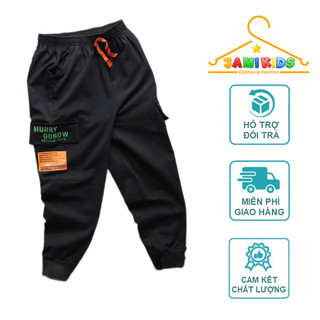 Quần dài bé trai cotton 4 chiều JAMIKIDS size đại, quần cotton bé trai dài từ 23-57kg