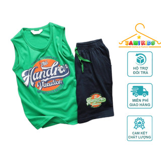Bộ sát nách bé trai Jamikids xuất dư dày dặn, bộ đồ bé trai size đại cồ 23-57kg