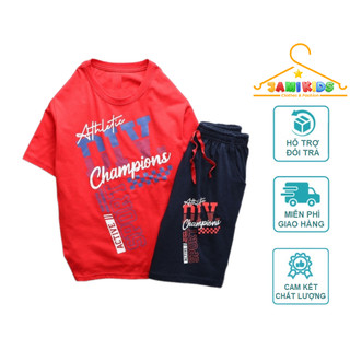 Bộ cộc bé trai size đại jamikids cotton xuất dư 23-58kg