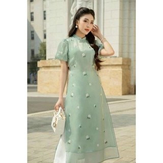 Bộ áo dài tơ 4 tà cao cấp
