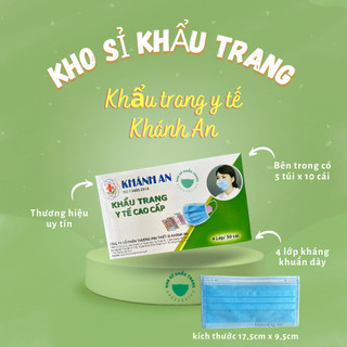 Hộp 50 cái khẩu trang y tế Khánh An 4 lớp kháng khuẩn dày