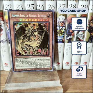Thẻ bài yugioh chính hãng Hamon, Lord of Striking Thunder – Prismatic Secret Rare
