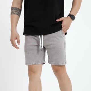 Quần Short Jean Nam Cao Cấp Màu Xám , form Slimfit trên gối, co giãn