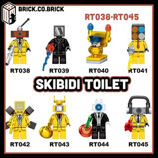 Skibidi Toilet Đồ chơi Phiên Bản Vàng Vệ Sinh Người Và Truyền Hình Giám Sát Âm Thanh Mô hình Bồn Cầu RT038-RT045