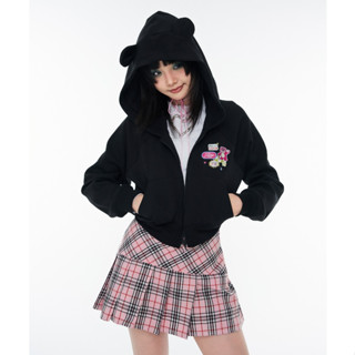 Áo Khoác Nỉ Nữ Hoodzip Crop In Hình Gấu Lotso Đáng yêu Ngộ Nghĩnh