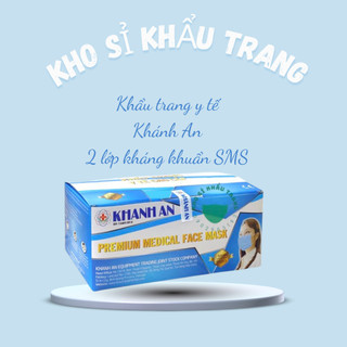 Hộp 50 cái khẩu trang y tế Khánh An 2 lớp kháng khuẩn SMS