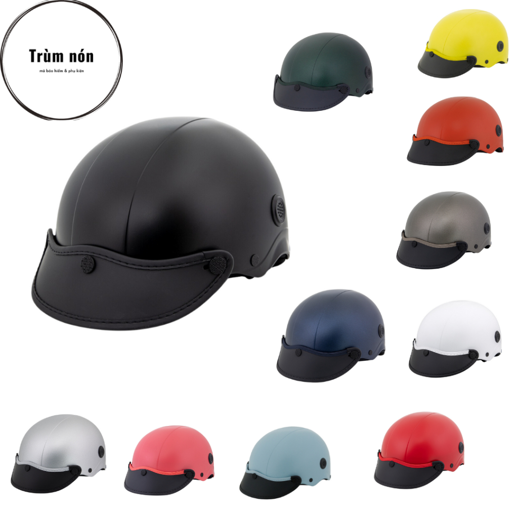 Nón Bảo Hiểm 1/2 Cao Cấp Thêu Logo Chất Liệu Nhựa ABS Không Phai Màu.