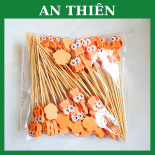 100 Cây Xiên Tre 12CM Trang Trí Đồ Uống, Bánh, Trái Cây, BBQ