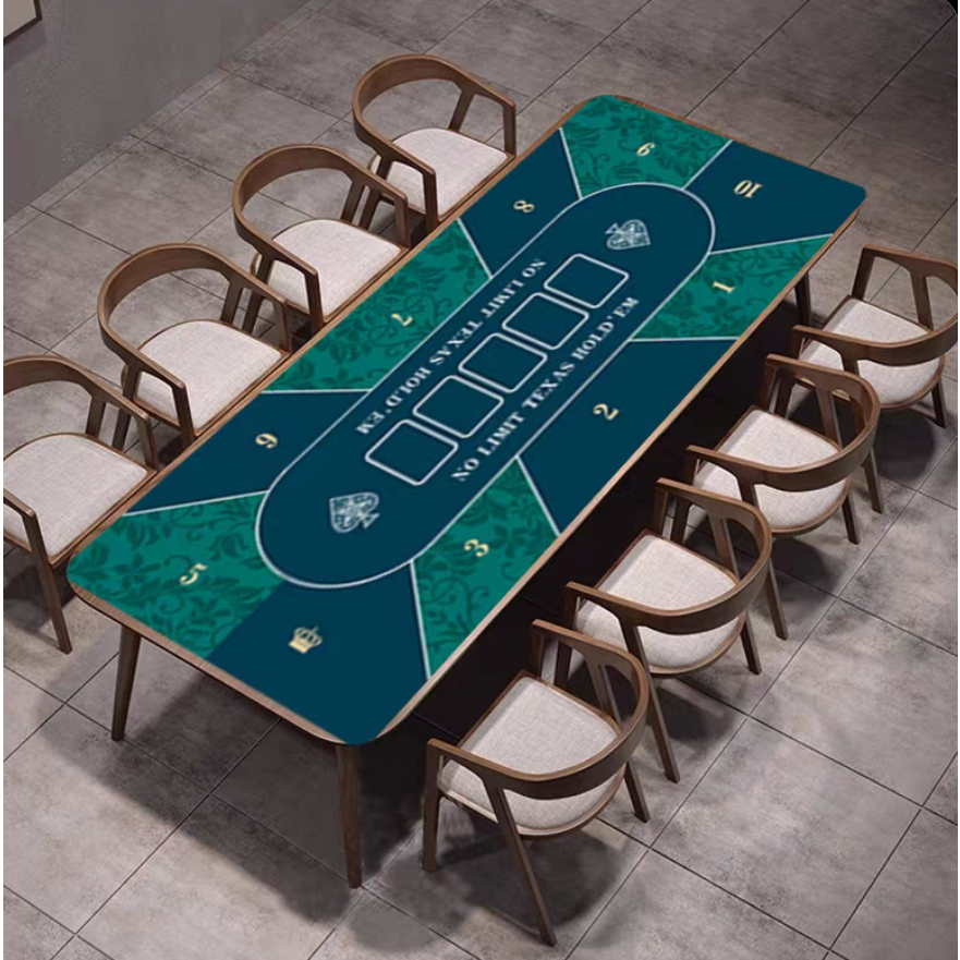 [60x120cm] THẢM POKER 60x120cm Cao su mặt nỉ chuyên nghiệp siêu bền DÀY 3mm dành cho 8~10 người chơi