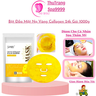 Bột Đắp Mặt Nạ Collagen Vàng 24k | Mặt Nạ Đắp Trắng Da Se Khít Lỗ Chân Lông, Bột Dẻo Spa Gói 1000g