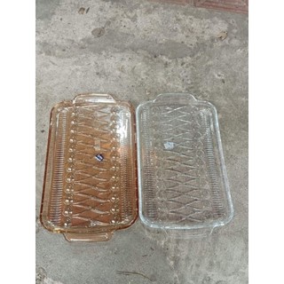 Khay thủy tinh chữ nhật đựng cốc chén hoa quả