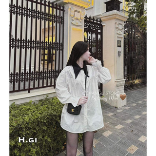 Áo Sơ Mi Cổ Vát Đính Đá