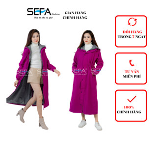 Áo choàng áo mưa dáng dài măng tô đi đường tránh mưa tránh rét, có dây rút eo, 2 lớp phủ chống thấm nước, hàn nhiệt