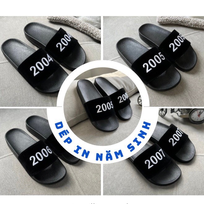 Dép nam nữ quai nỉ theo năm sinh thêu hot trend - Asahi36
