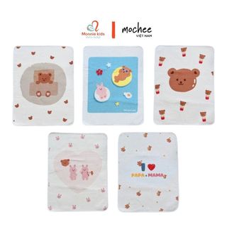 Tấm lót thay bỉm vải sợi xô chống thấm cho bé Mochee 50x70cm - Monnie Kids
