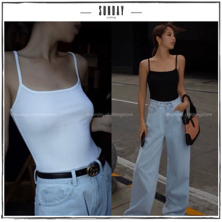 Áo Hai Dây Nữ, Dáng Dài Dễ Phối Đồ Đen, Trắng- Sunday Clothing AO028