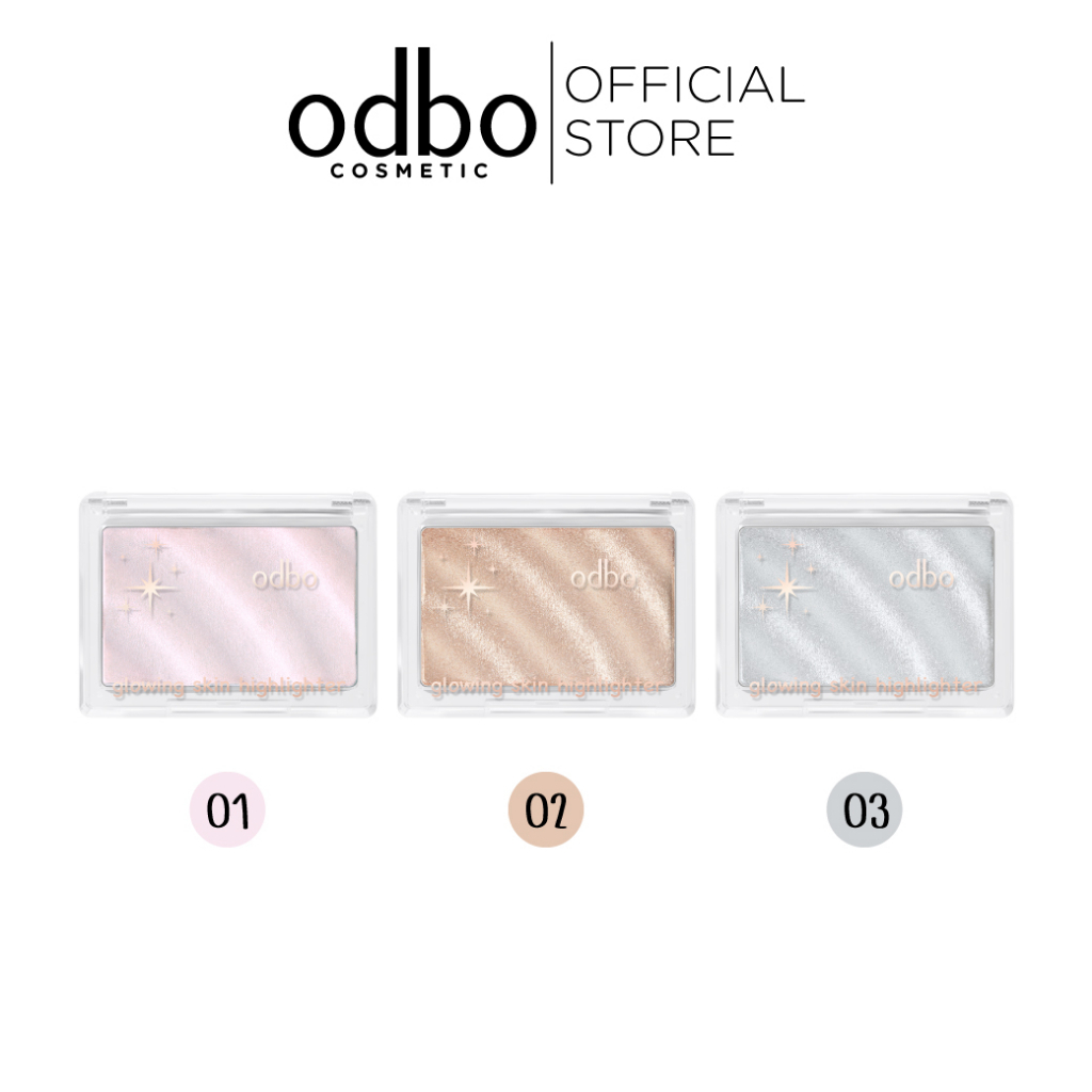 Phấn bắt sáng Odbo Glowing Skin Highlighter OD1304 mịn dễ tán hợp cho vùng mặt, mũi và cơ thể 4,5g
