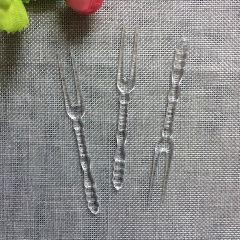 Sỉ 1150  cái NĨA NhỰa trong suốt cứng cáp siêu đẹp Cây Xiên Nhựa Trong 10,5cm