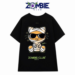 Áo thun Zombie Club x PAMIN Cat vải thun cotton cao cấp định lượng 250gsm ZB015