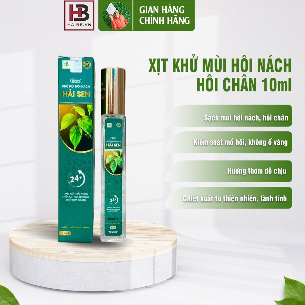 Xịt Khử Mùi Hôi Nách Hôi Chân Hải Sen 30ml - Khử Mùi Hôi Cơ Thể Gia Đình Hải Sen Giảm Tiết Mồ Hôi, Khô Thoáng 30ml